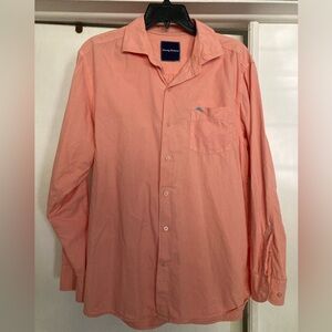 Tommy Bahama Island Twill Shirt Medium Salmon color